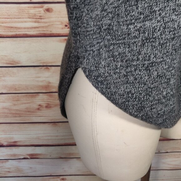 Aqua Marled Grey/Black Cashmere Crewneck Pullover Sweater - Picture 4 of 9